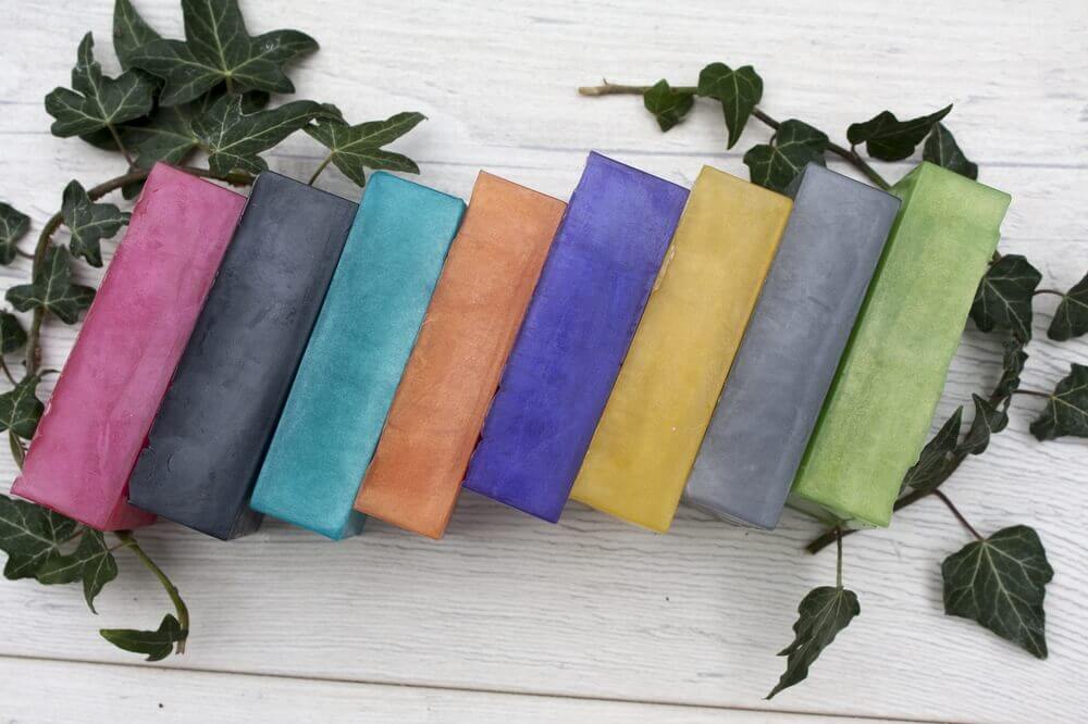 Collection of single coloured soaps